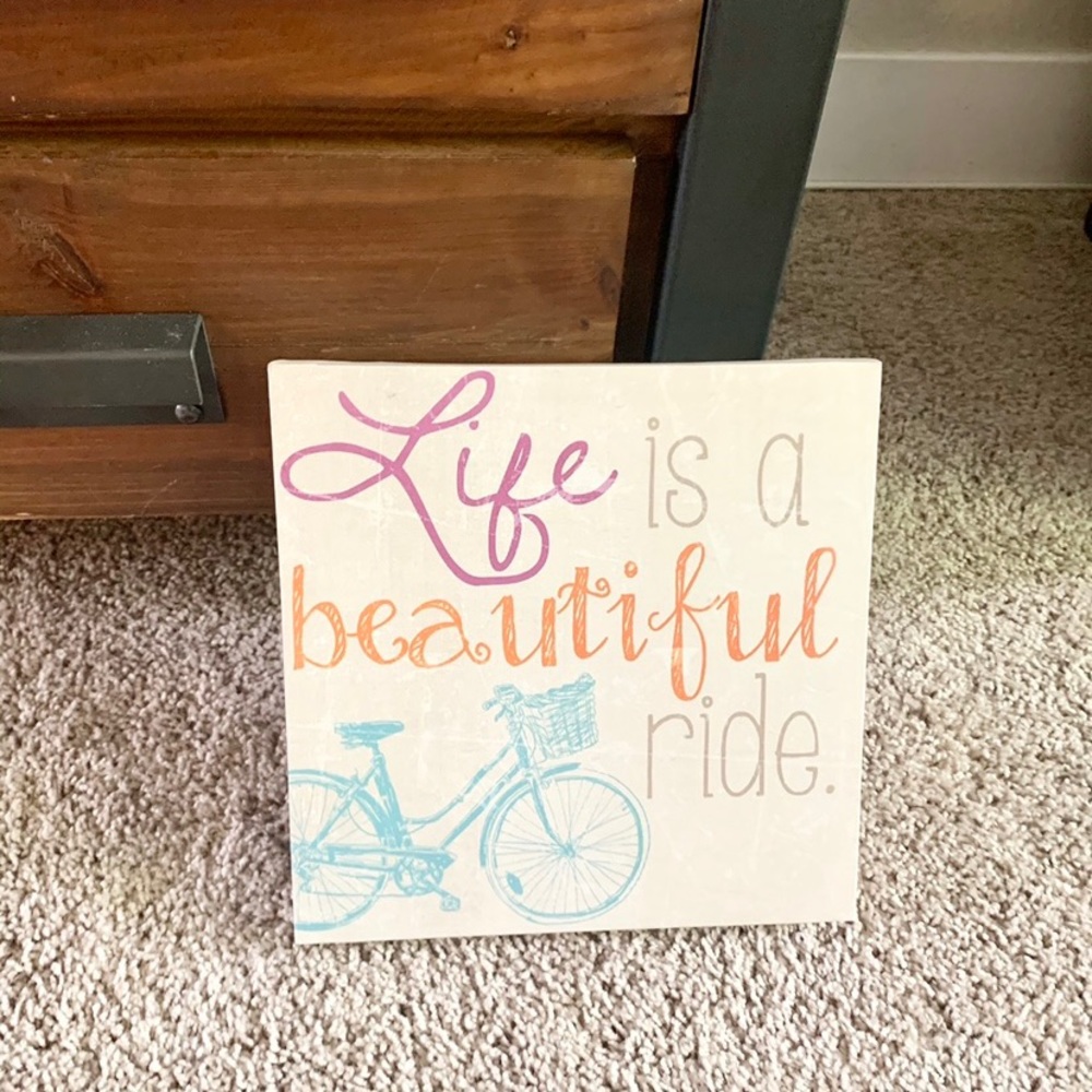 “Life is a beautiful ride” home decor sign